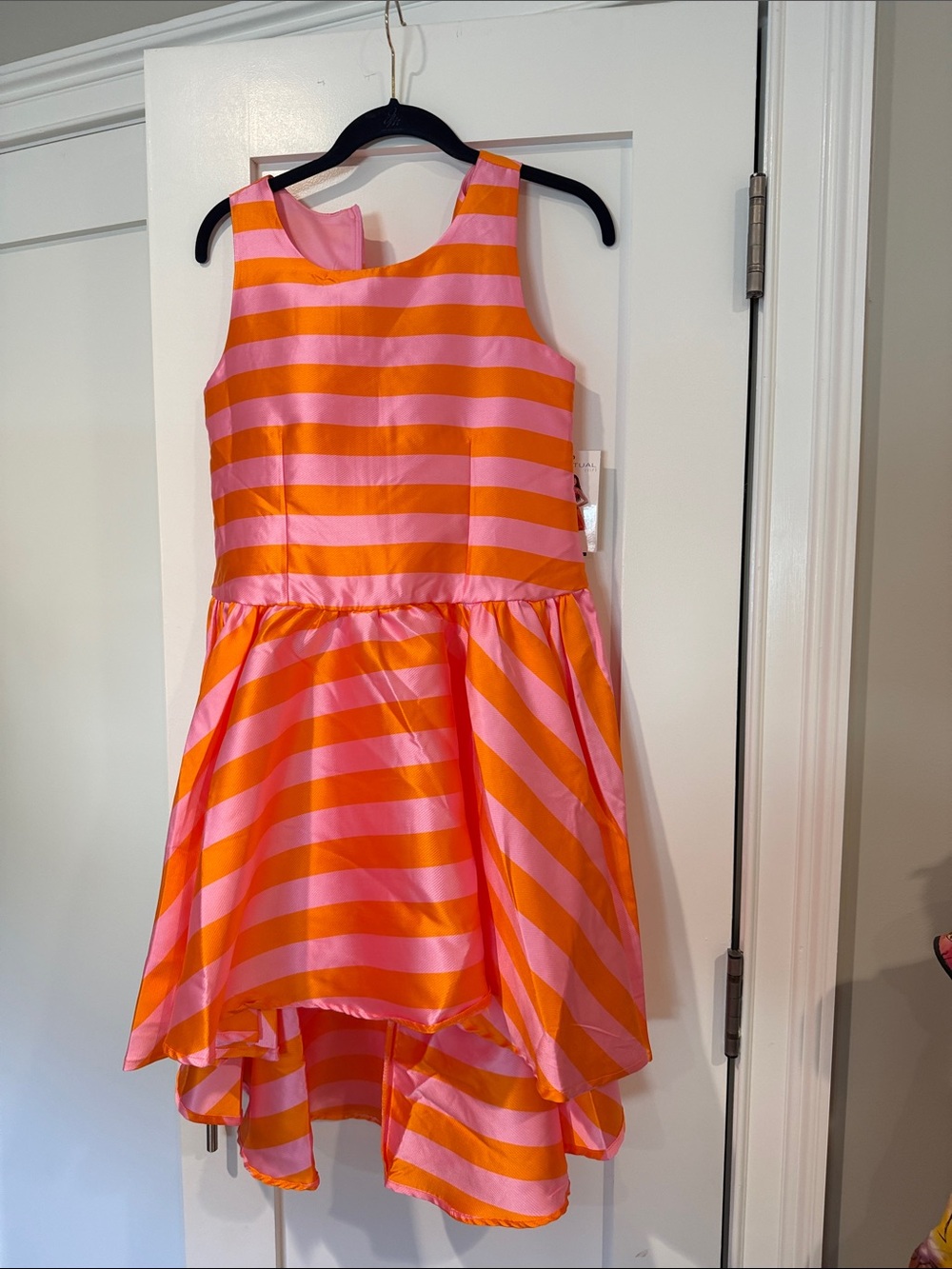 Habitual Girls Pink and Orange Striped Party Dress